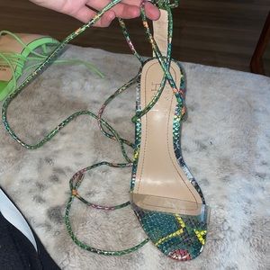 Diamond embellished mermaid strappy heels